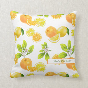 Citrus Fruits Art Sinaasappels and Lemons Patten Kussen
