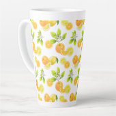 Citrus Fruits Art Sinaasappels and Lemons Patten Latte Mok (Linkerhoek)