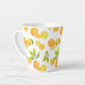 Citrus Fruits Art Sinaasappels and Lemons Patten Latte Mok (Linkerhoek)