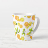Citrus Fruits Art Sinaasappels and Lemons Patten Latte Mok (Rechterhoek)
