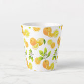 Citrus Fruits Art Sinaasappels and Lemons Patten Latte Mok (Voorkant)