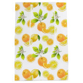 Citrus Fruits Art Sinaasappels and Lemons Patten Medium Cadeauzakje (Achterkant)