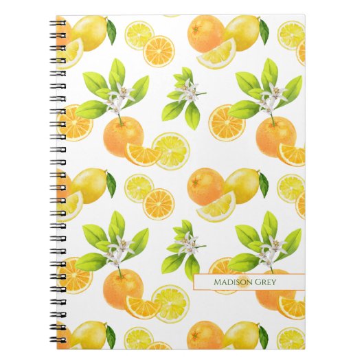 Citrus Fruits Art Sinaasappels and Lemons Patten Notitieboek (Voorkant)