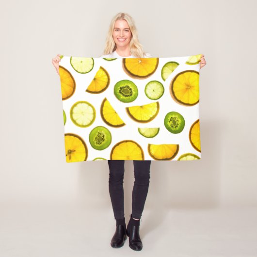 Citrus Fruits Fleece Blanket Deken (In situ)