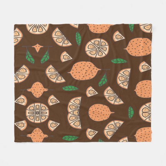 Citrus Fruits Fleece Deken (Voorkant (Horizontaal))