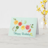 Citrus Fruits in Waterverf Kaart (Gele Bloem)