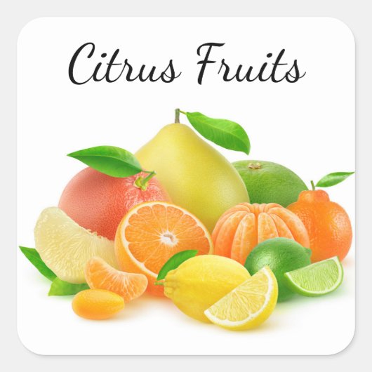 Citrus Fruits Vierkante Sticker (Voorkant)
