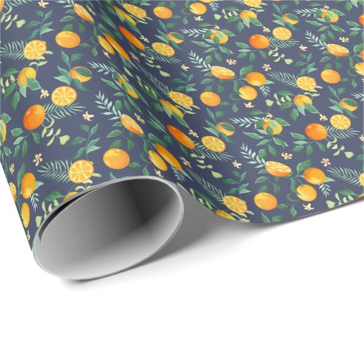 Citrus Fusion: Sinaasappels met tropische flair Cadeaupapier (Rol Hoek)