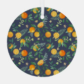 Citrus Fusion: Sinaasappels met tropische flair Glas Ornament (Achterkant)