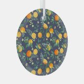 Citrus Fusion: Sinaasappels met tropische flair Glas Ornament (Voorkant Rechts)