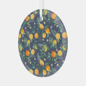 Citrus Fusion: Sinaasappels met tropische flair Glas Ornament (Voorkant links)