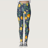 Citrus Fusion: Sinaasappels met tropische flair Leggings (Voorkant)