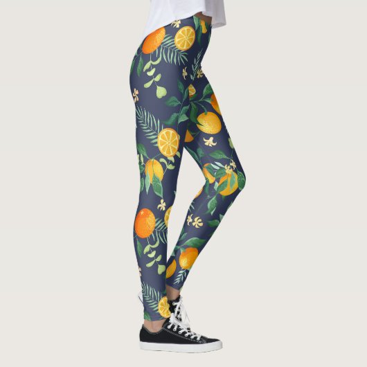 Citrus Fusion: Sinaasappels met tropische flair Leggings (Rechts)