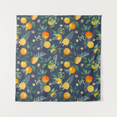 Citrus Fusion: Sinaasappels met tropische flair Wandkleed (Voorkant (horizontaal))