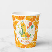 Citrus Garden 1e verjaardag Papieren bekers (Voorkant)