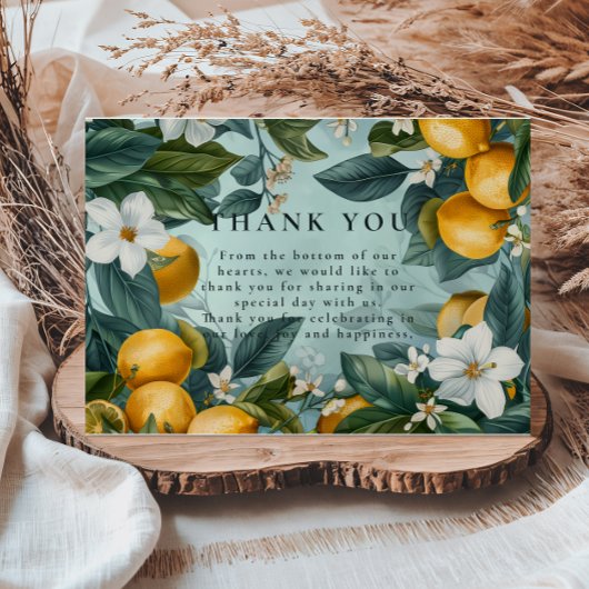 Citrus Garden Botanical Wedding Bedankkaart