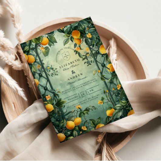 Citrus Garden Botanical Wedding Kaart