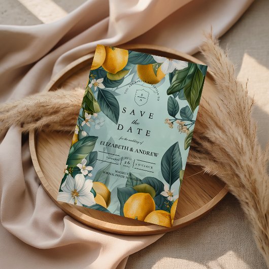 Citrus Garden Botanical Wedding Save The Date