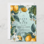 Citrus Garden Botanical Wedding Save The Date (Voorkant)