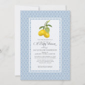 Citrus Garden Lemon Trellis Pattern Baby shower Kaart (Voorkant)