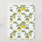 Citrus Garden Lemon Trellis Pattern Baby shower Kaart (Achterkant)