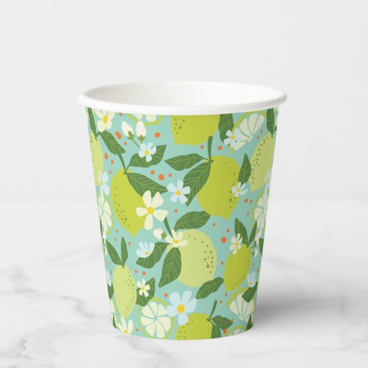 Citrus Garden Mint Green Papieren Bekers (Voorkant)