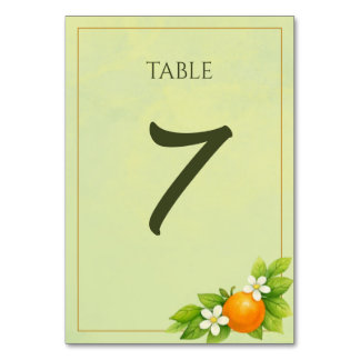 Citrus Garden Oranje & Citroen Trouwtafel Nummer Kaart