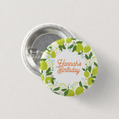 Citrus Garden Party Button - Bewerkbaar tekstontwe (Voorkant /achterkant)
