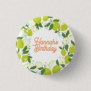Citrus Garden Party Button - Bewerkbaar tekstontwe