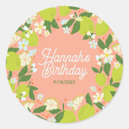 Citrus Garden Party Stickers - Bewerkbare tekst