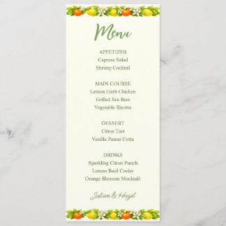 Citrus Garden Sinaasappel & Citroen Trouw Menu Kaa