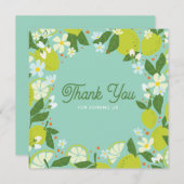Citrus Garden Thank You Card - Mint Green Design Bedankkaart (Voorkant / Achterkant)