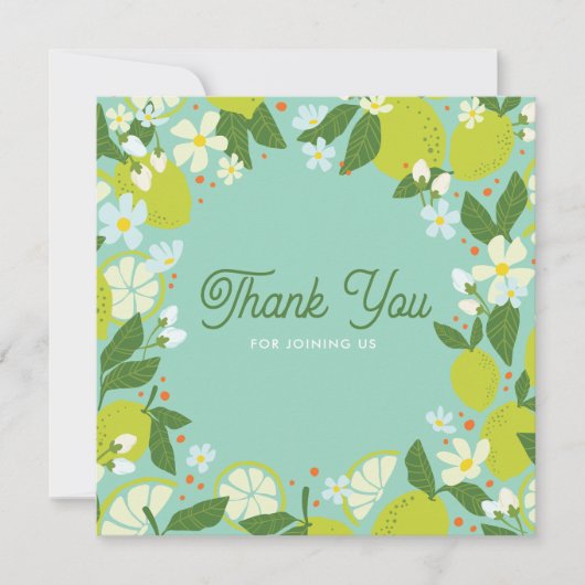 Citrus Garden Thank You Card - Mint Green Design Bedankkaart (Voorkant)