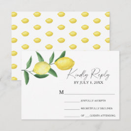 Citrus geel - Huwelijk RSVP Kaart