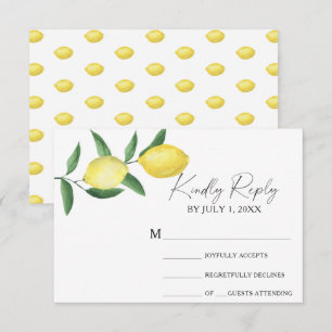 Citrus geel - Huwelijk RSVP Kaart