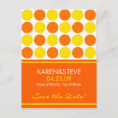 Citrus gekleurde save the dates aankondigingskaart (Voorkant)