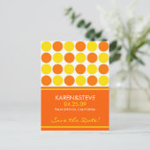 Citrus gekleurde save the dates aankondigingskaart (Staand voorkant)
