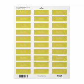 Citrus Gele Kalligrafie Adreslabel Etiket (Full Sheet)