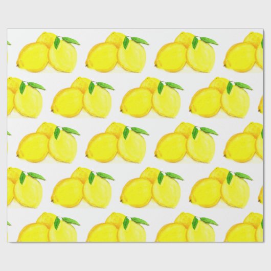 Citrus gele Waterverf van het fruitpatroon Citrus Cadeaupapier (Vlak)