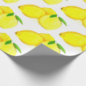 Citrus gele Waterverf van het fruitpatroon Citrus Cadeaupapier (Hoek)