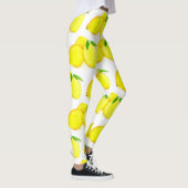 Citrus gele Waterverf van het fruitpatroon Citrus Leggings (Rechts)