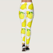 Citrus gele Waterverf van het fruitpatroon Citrus Leggings (Achterkant)