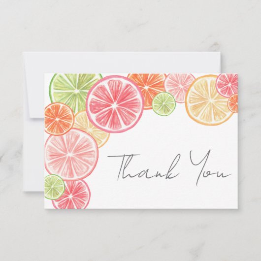 Citrus gepersonaliseerde naam bedankkaart (Voorkant)