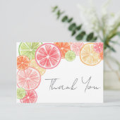 Citrus gepersonaliseerde naam bedankkaart (Staand voorkant)