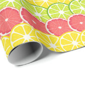 Citrus Grapefruit Limoen en Sinaasappel Cadeaupapier (Rol Hoek)
