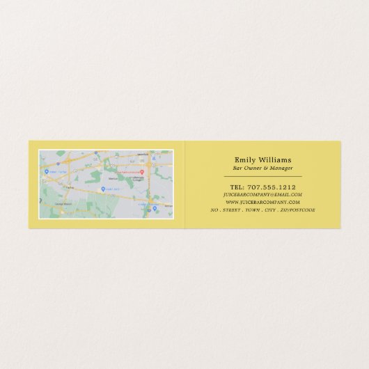 Citrus Grapefruitsap, sausbast, gedetailleerd Visitekaartje (Binnenkant ongevouwen)