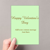 Citrus green brown happy Valentine's day simple  Acryl Uitnodigingen (Insitu (Draagbaar))