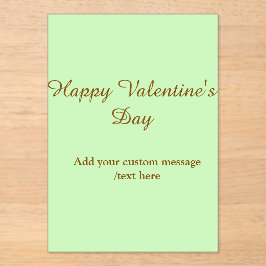 Citrus green brown happy Valentine's day simple Acryl Uitnodigingen
