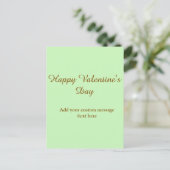 Citrus green brown happy Valentine's day simple  Briefkaart (Staand voorkant)