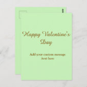 Citrus green brown happy Valentine's day simple  Briefkaart (Voorkant / Achterkant)
